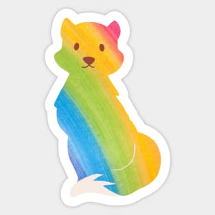 Rainbow fox pattern - Colourful Sticker